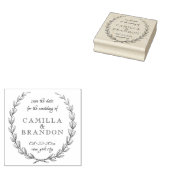 Skript Laub Botanisch Save The Date Whimsical Gummistempel (Stempel)