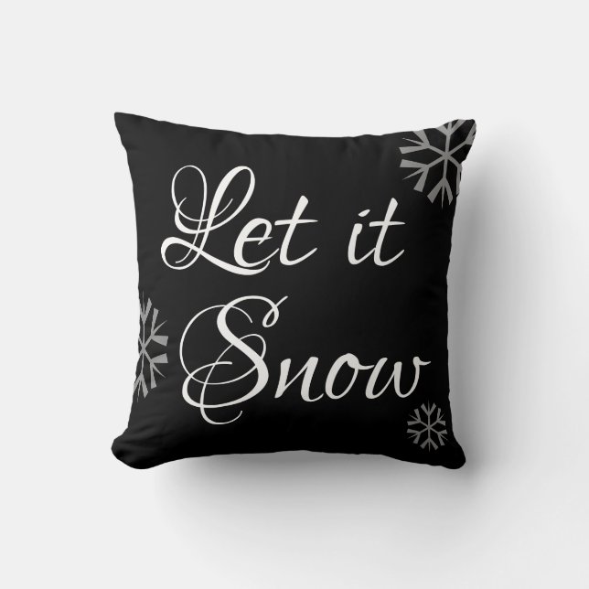 Skript LET IT SNOW - Typografie Kissen (Vorderseite)