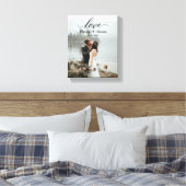 Skript-Liebe Familienname Hochzeitbräunchen Leinwanddruck (Insitu (Schlafzimmer))