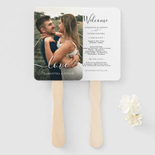 Skript-Liebe Foto Hochzeitsprogramm Handfan Fächer