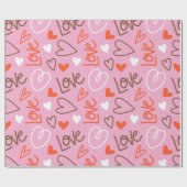 Skript-Liebe-Herz-Packpapier Geschenkpapier (Flach)