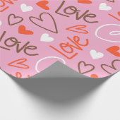 Skript-Liebe-Herz-Packpapier Geschenkpapier (Ecke)