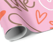Skript-Liebe-Herz-Packpapier Geschenkpapier (Rolleneckpunkt)