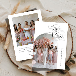 Skript-Liebe und Brautparty-Arch-Foto Dankeskarte