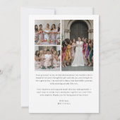 Skript-Liebe und Dank 7 Foto Collage Brautparty Dankeskarte (Rückseite)