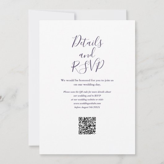 Skript-Lila QR-Code Hochfahren Einladung (Rückseite)