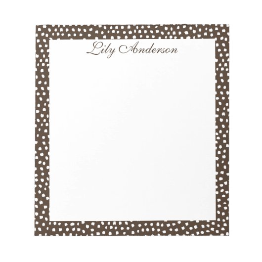 Skript Mini Braun gepunktet Notizblock (Vorderseite)