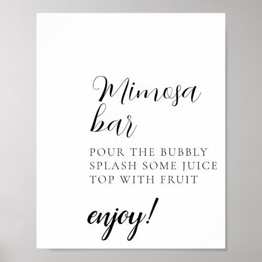 Skript Minimale Mimosa Bar Beschilderung Poster (Vorne)