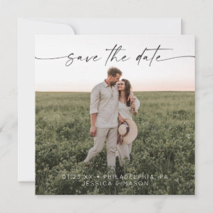 Skript Minimalistisch Save the Date Fotokarte