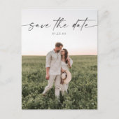 Skript Minimalistisches Save the Date Foto Postkar Postkarte (Vorderseite)