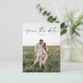 Skript Minimalistisches Save the Date Foto Postkar Postkarte (Stehend Vorderseite)