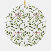 Skript & Mistletoe Merry & Verheiratetes Foto Keramik Ornament (Hinten)