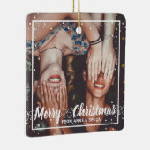 Skript mit Herz-Foto Red Keepake Keramikornament (Rechts)