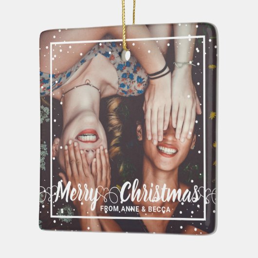 Skript mit Herz-Foto Red Keepake Keramikornament (Links)