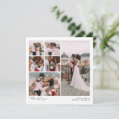 Skript mit Herz-Multi-Foto Hochzeit Dankeskarte (Stehend Vorderseite)