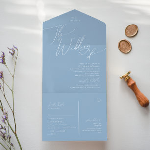 Skript mit Launen Blaue Hochzeit von Siegel und All In One Einladung