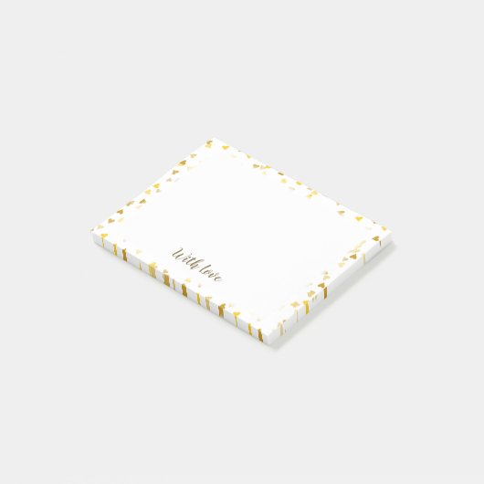 Skript mit Liebe Golden Hearts Post-it Klebezettel (angewinkelt)