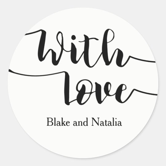 Skript mit Liebe-Wedding Runder Aufkleber