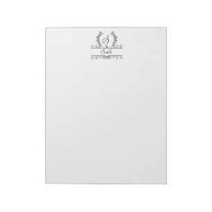 Skript mit mit Monogramm Familiennamen Stationärer Notizblock
