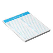 Skript Modern Himmelblau Zweispaltige Checkliste Notizblock (angewinkelt)