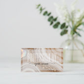 Skript Modern Neutral beige und gold Terminkarte (Stehend Vorderseite)