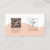 Skript Moderne Arch rosa Foto QR-Code-Logo Geschäf Visitenkarte (Rückseite)