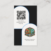 Skript Moderne Bogen Foto QR-Code-Logo Visitenkarte (Rückseite)