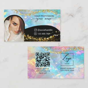 Skript Moderne Bogen holografisches Opal-QR-Code-L Visitenkarte