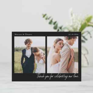 Skript Moderne Hochzeit 2 Fotos Danksagungskarte Dankeskarte