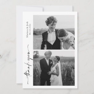 Skript Moderne Hochzeit 2 Fotos Danksagungskarte Dankeskarte