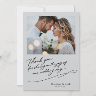 Skript Moderne Hochzeit 2 Fotos Danksagungskarte Dankeskarte