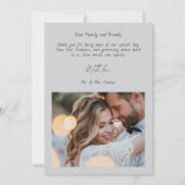 Skript Moderne Hochzeit 2 Fotos Danksagungskarte Dankeskarte (Rückseite)