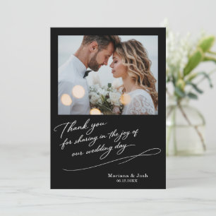 Skript Moderne Hochzeit 2 Fotos Danksagungskarte Dankeskarte