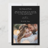 Skript Moderne Hochzeit 2 Fotos Danksagungskarte Dankeskarte (Rückseite)