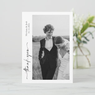 Skript Moderne Hochzeit 2 Fotos Danksagungskarte Dankeskarte