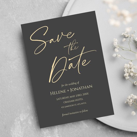 Skript Moderne Hochzeit Save the Date Einladung