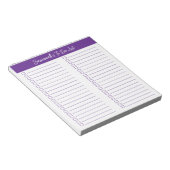 Skript Moderne lila zweispaltige Checkliste Notizblock (angewinkelt)