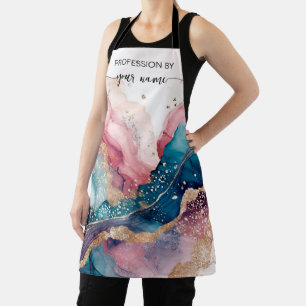 Skript Moderne Wasserfarbe roségold Schürze