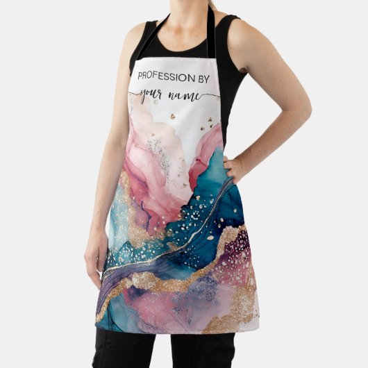 Skript Moderne Wasserfarbe roségold Schürze (InSitu)