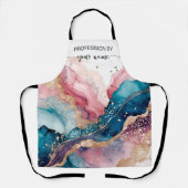 Skript Moderne Wasserfarbe roségold Schürze (Vorderseite)