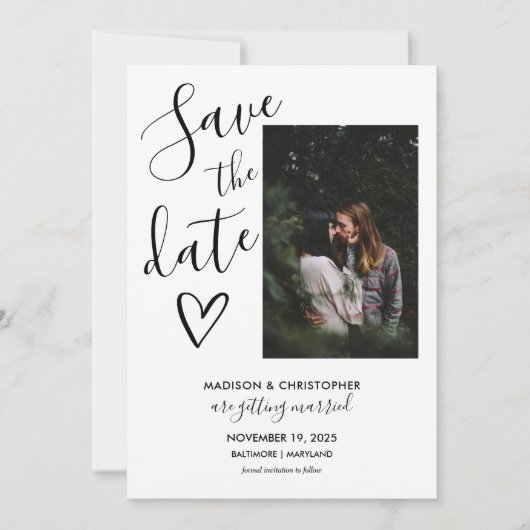 Skript Modernes Datum speichern Save The Date (Vorderseite)
