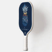 Skript-Monogramm Ananas Küstenstrand Pickleball Schläger (Links)