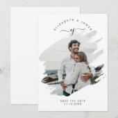 Skript-Monogramm Einfache Rustikale Minimalistisch Save The Date (Vorne/Hinten)