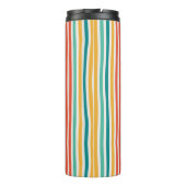 Skript-Monogramm Farbige Linien Thermobecher Thermosbecher (Rückseite)