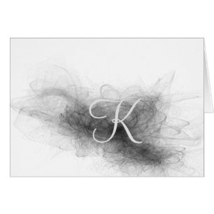 Skript-Monogramm-Notizkarten - Dramatische Schwung