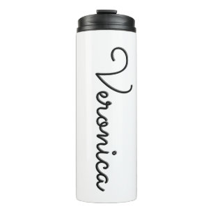 Skript-Monogramm-weiße thermische Trommel Thermosbecher