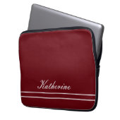 Skript Name Minimalist Burgunderrot Laptopschutzhülle (Vorderseite Links)