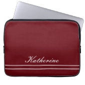 Skript Name Minimalist Burgunderrot Laptopschutzhülle (Vorderseite)