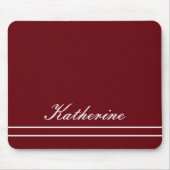 Skript Name Minimalist Burgunderrot Mousepad (Vorne)