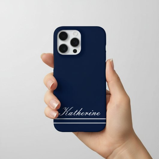 Skript Name Minimalistisch Navy Blau iPhone Hülle